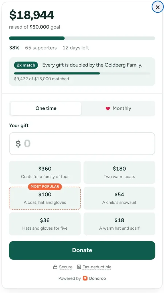 The pop-up form